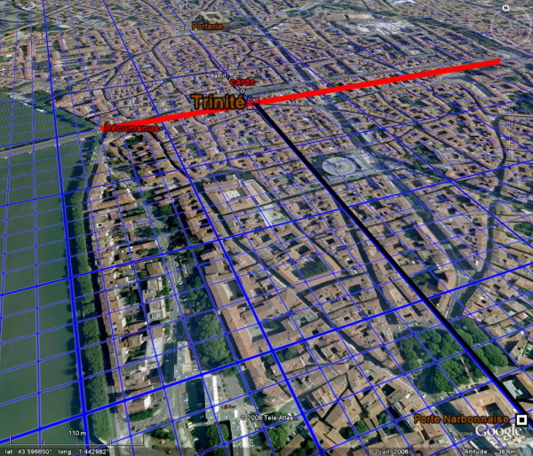 Fig. 4. Tolosa et son plan cadastral (photo Google)