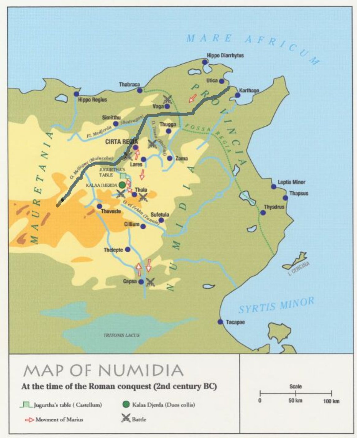 Fig. 9. Carte pouvant servir à l’étude de la guerre de Jugurtha.